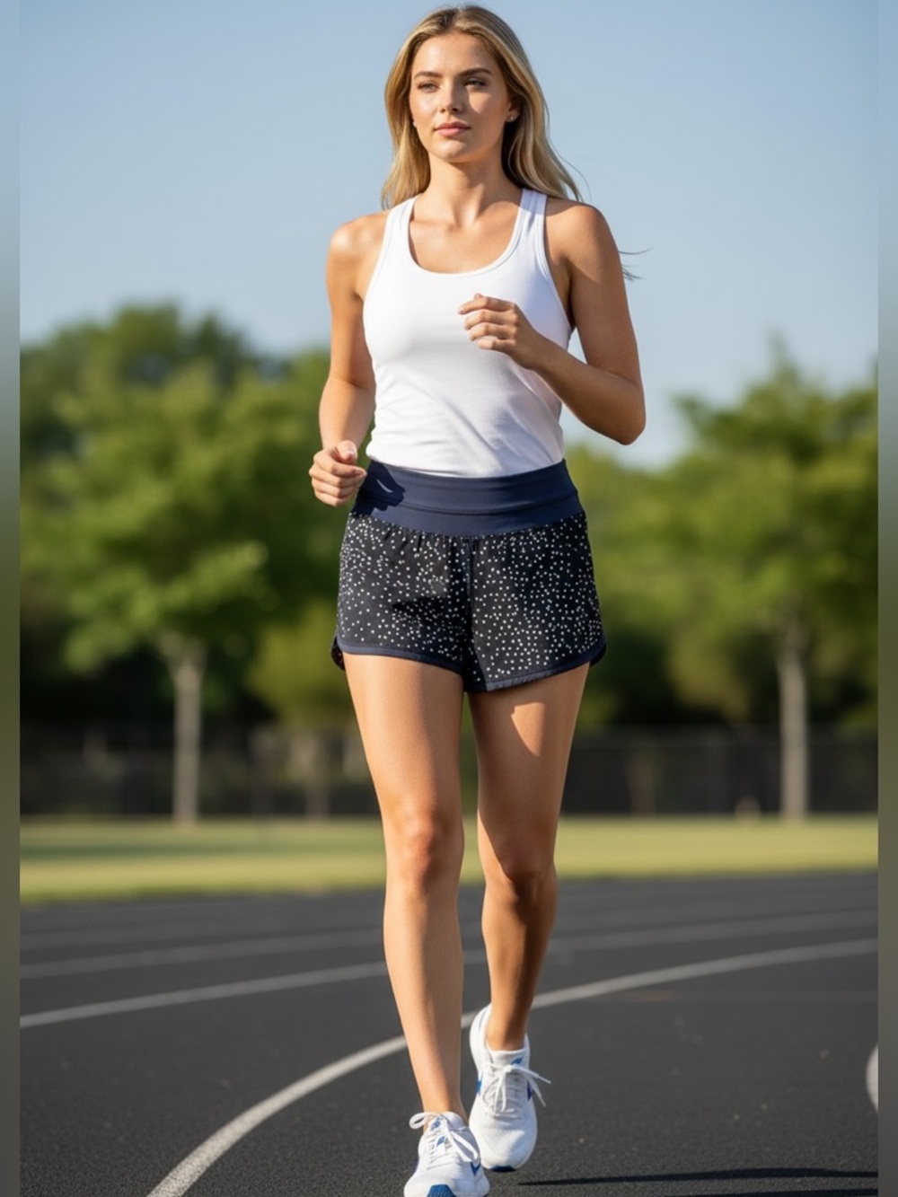 Lululemon Groovy Running Shorts Navy Petit Dot Inkwell Women’s Size 6 Small